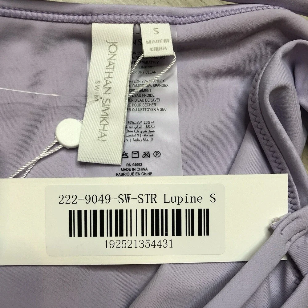 Jonathan Simkhai Amenda Strappy Bikini Summer Vacation Bottom Lupine Lilac Small